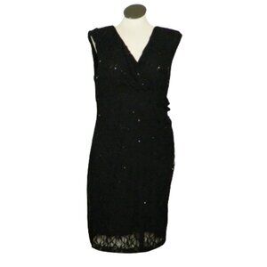 Lauren Ralph Lauren Dress $190 Plus Black Embellished Special Occasion 16W NWT